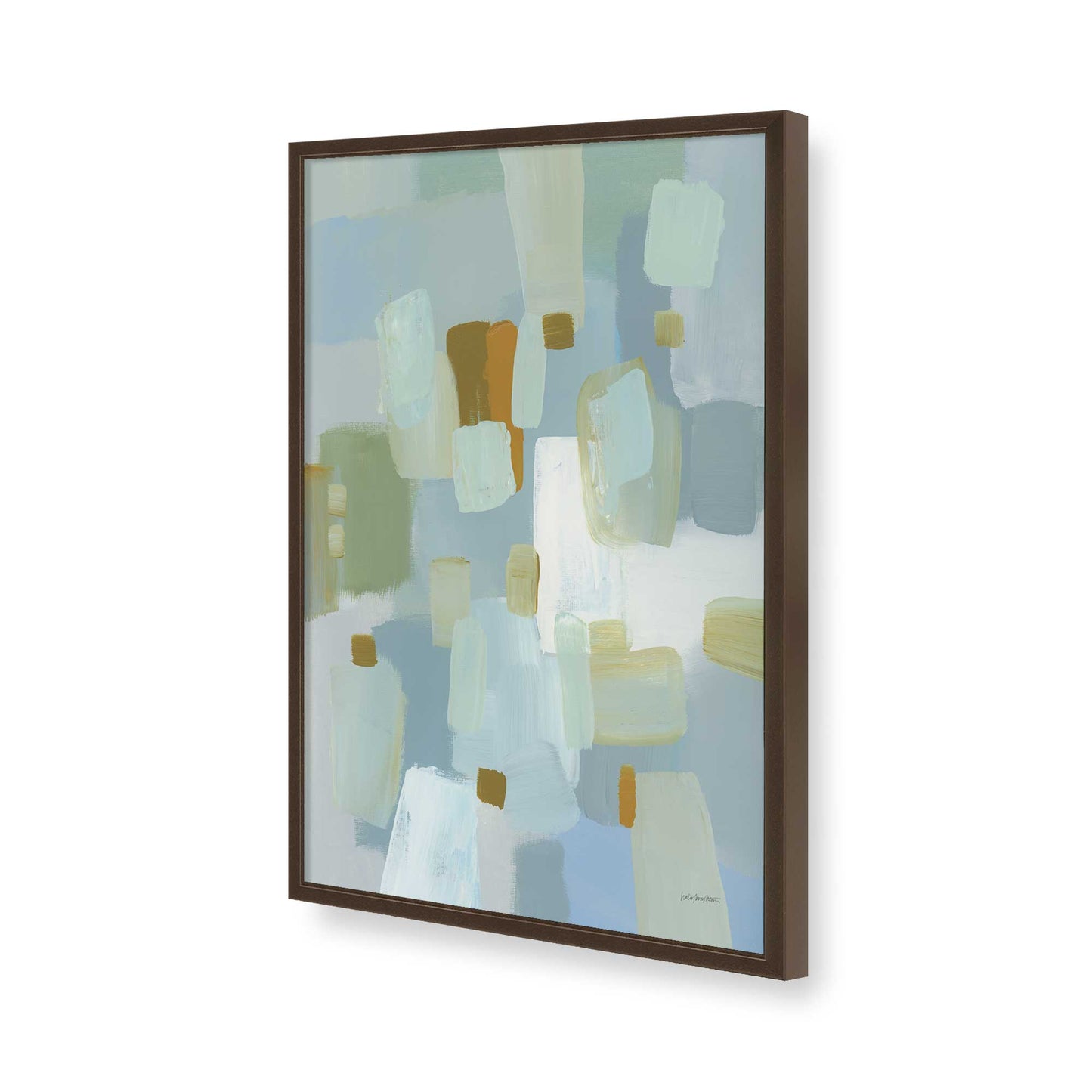 [Color:Brown], Picture of art in a Brown frame of the corner
