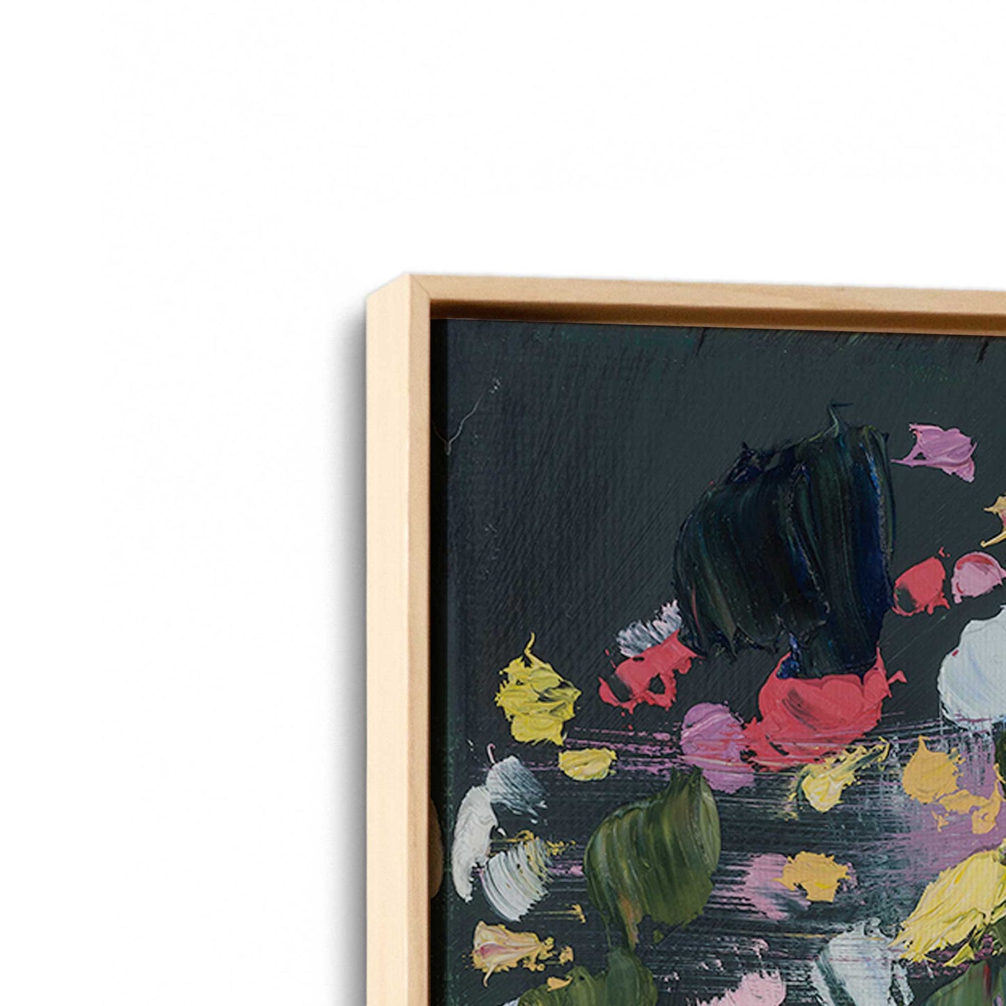 [Color:American Maple], Picture of art in a American Maple frame at an angle