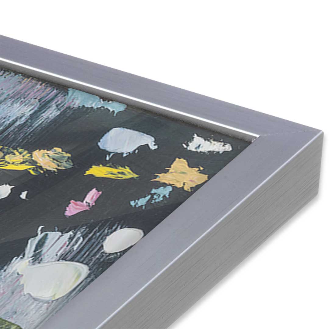 [Color:Polished Chrome], Picture of art in a Polished Chrome frame at an angle