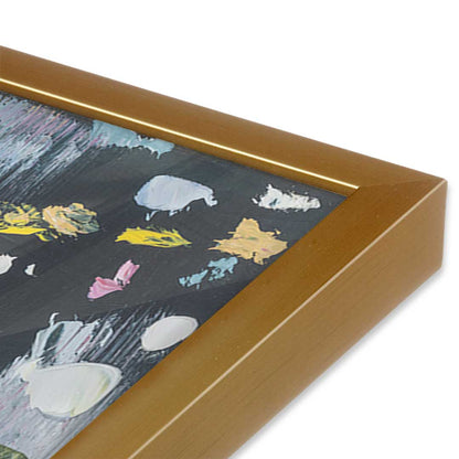 [Color:Polished Gold], Picture of art in a Polished Gold frame at an angle
