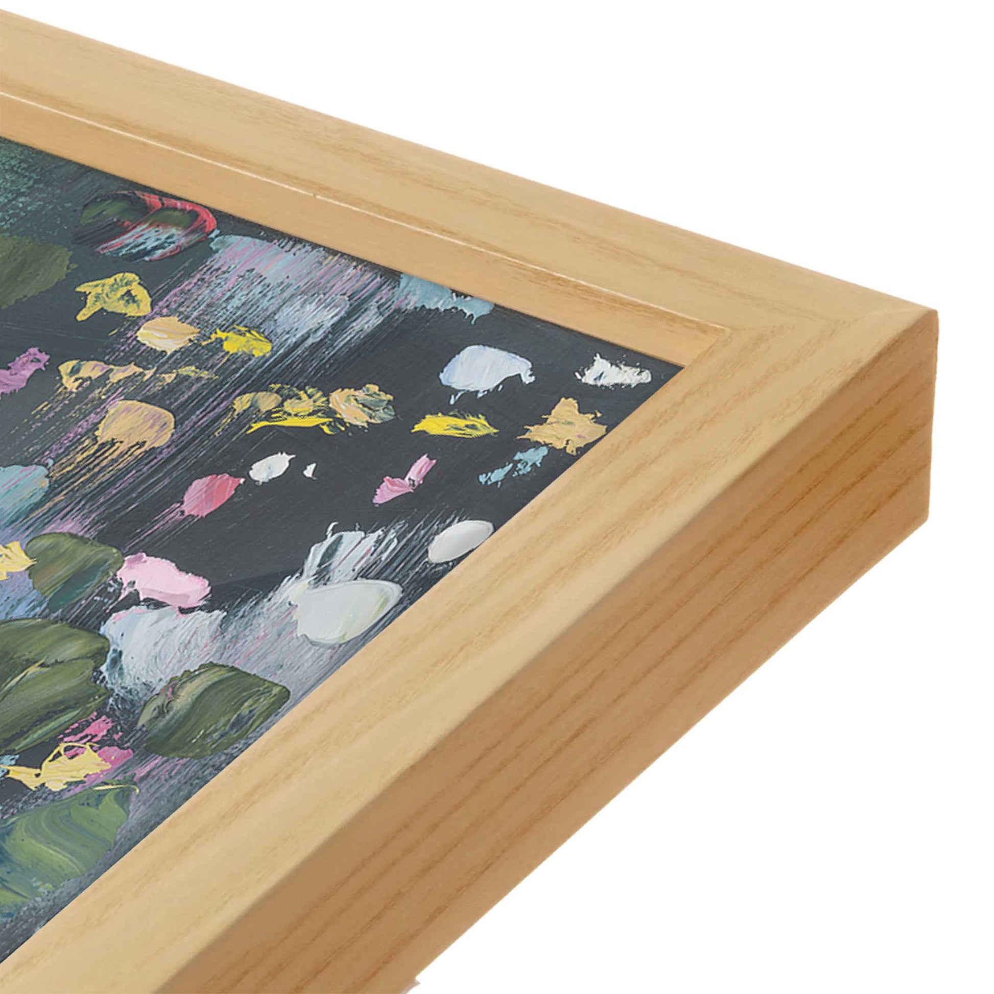 [Color:American Maple], Picture of art in a American Maple frame at an angle