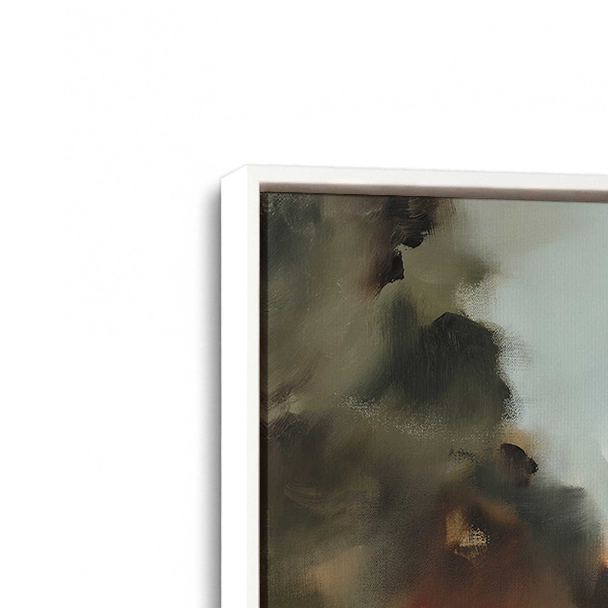 [Color:Opaque White], Picture of art in a White frame at an angle