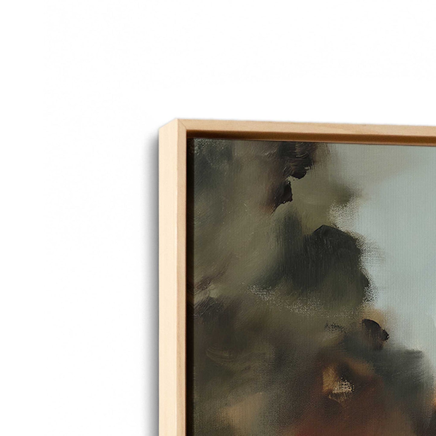 [Color:American Maple], Picture of art in a American Maple frame at an angle