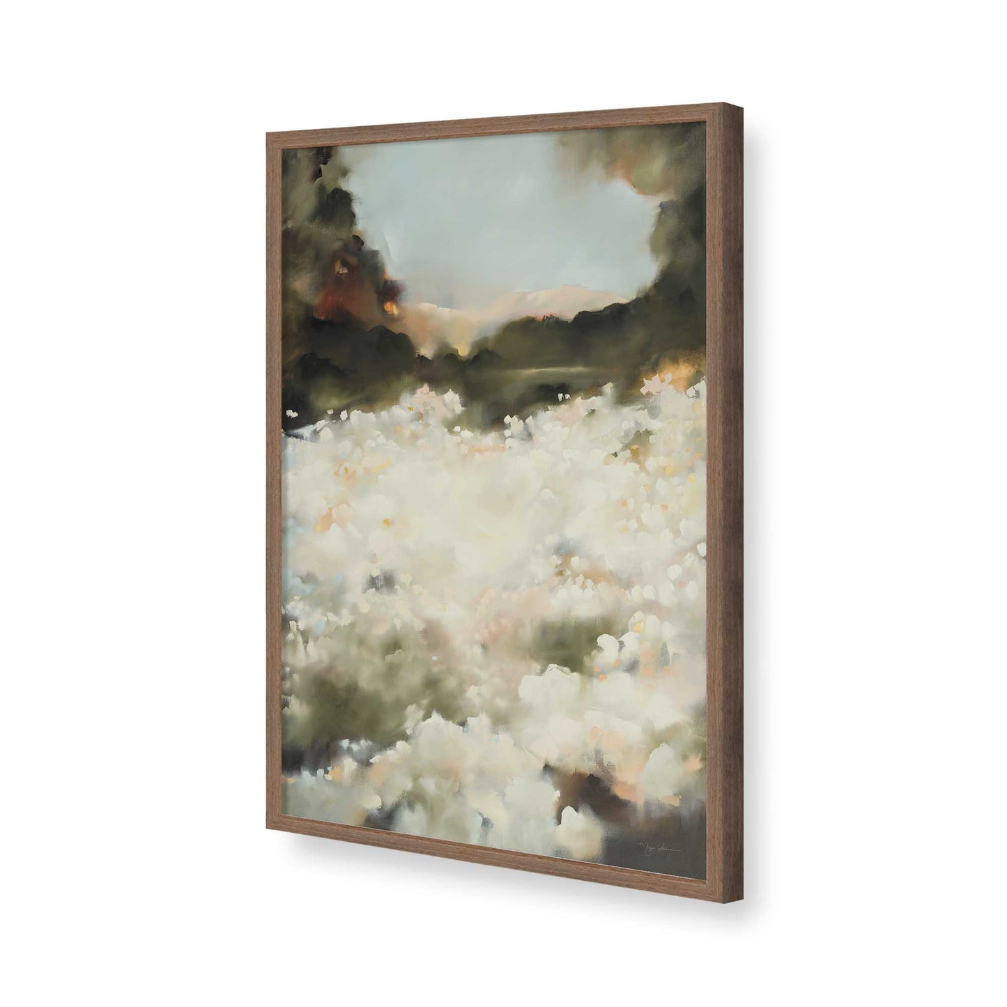 [Color:Walnut], Picture of art in a Walnut frame of the corner