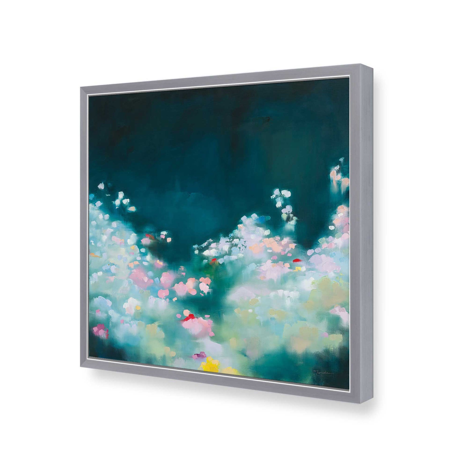 [Color:Polished Chrome], Picture of art in a Polished Chrome frame of the corner