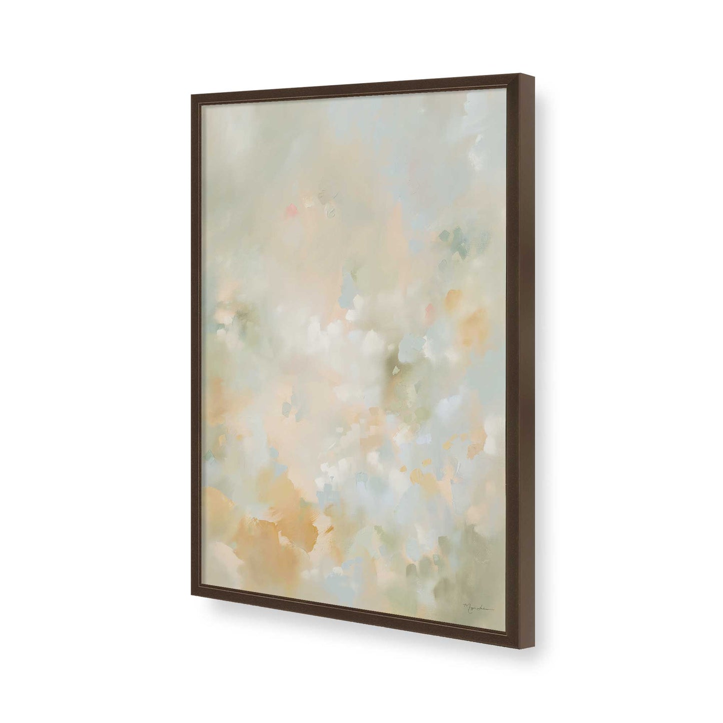 [Color:Brown], Picture of art in a Brown frame of the corner