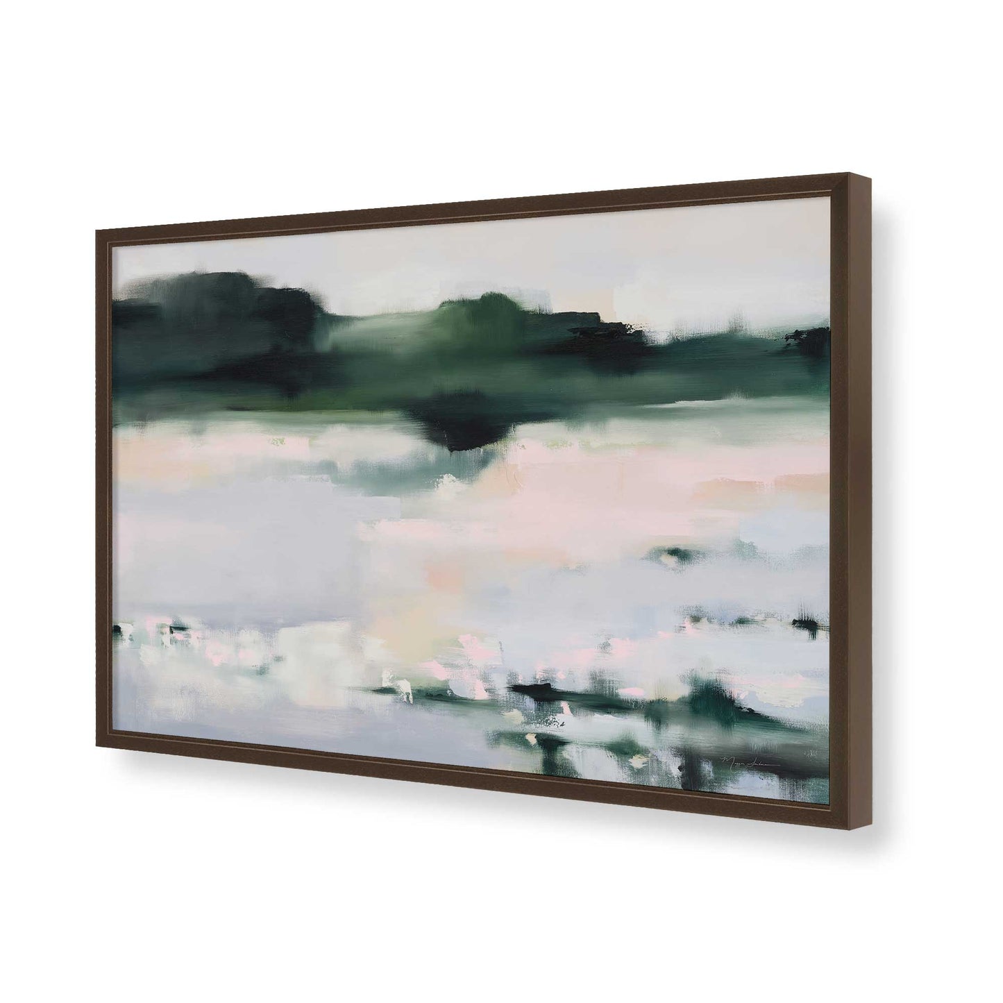 [Color:Brown], Picture of art in a Brown frame of the corner