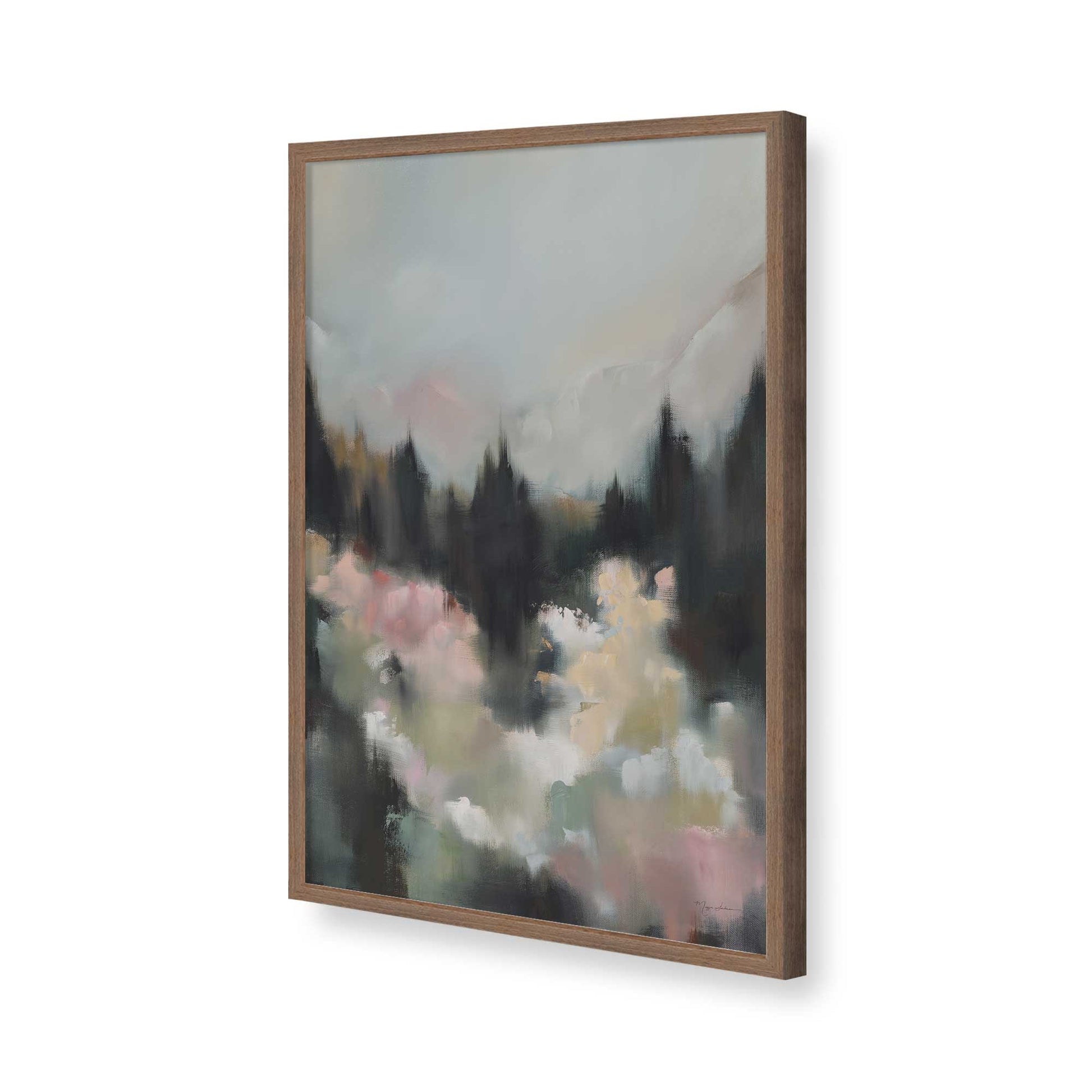 [Color:Walnut], Picture of art in a Walnut frame of the corner