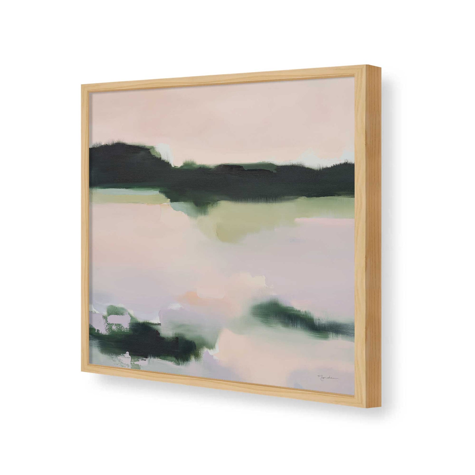 [Color:American Maple], Picture of art in a American Maple frame of the corner