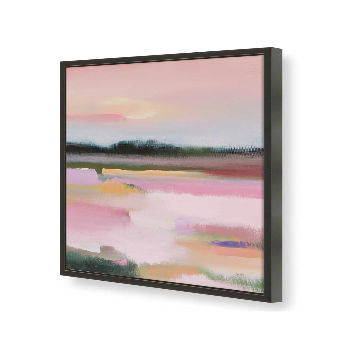 [Color:Satin Black], Picture of art in a Satin Black frame of the corner