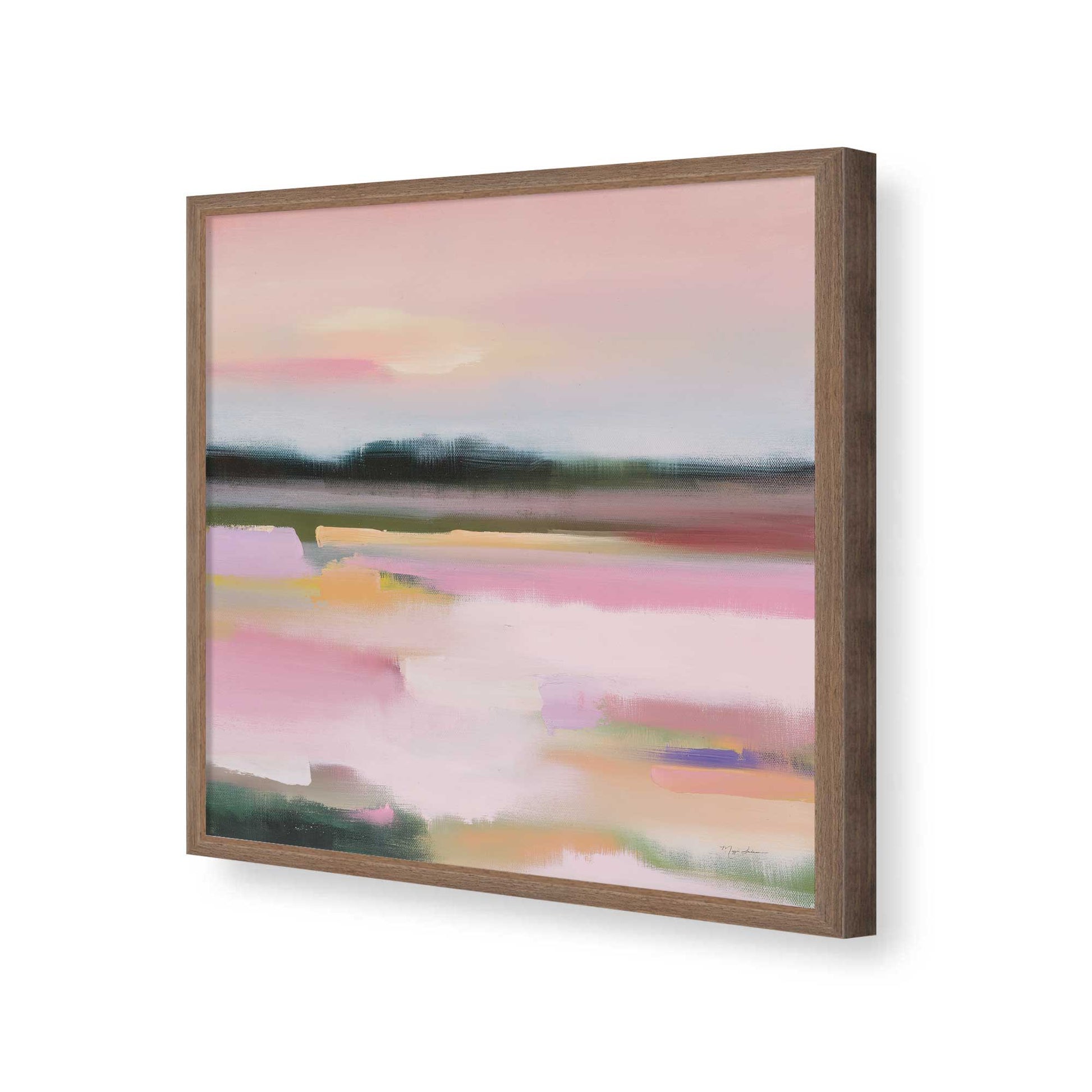 [Color:Walnut], Picture of art in a Walnut frame of the corner