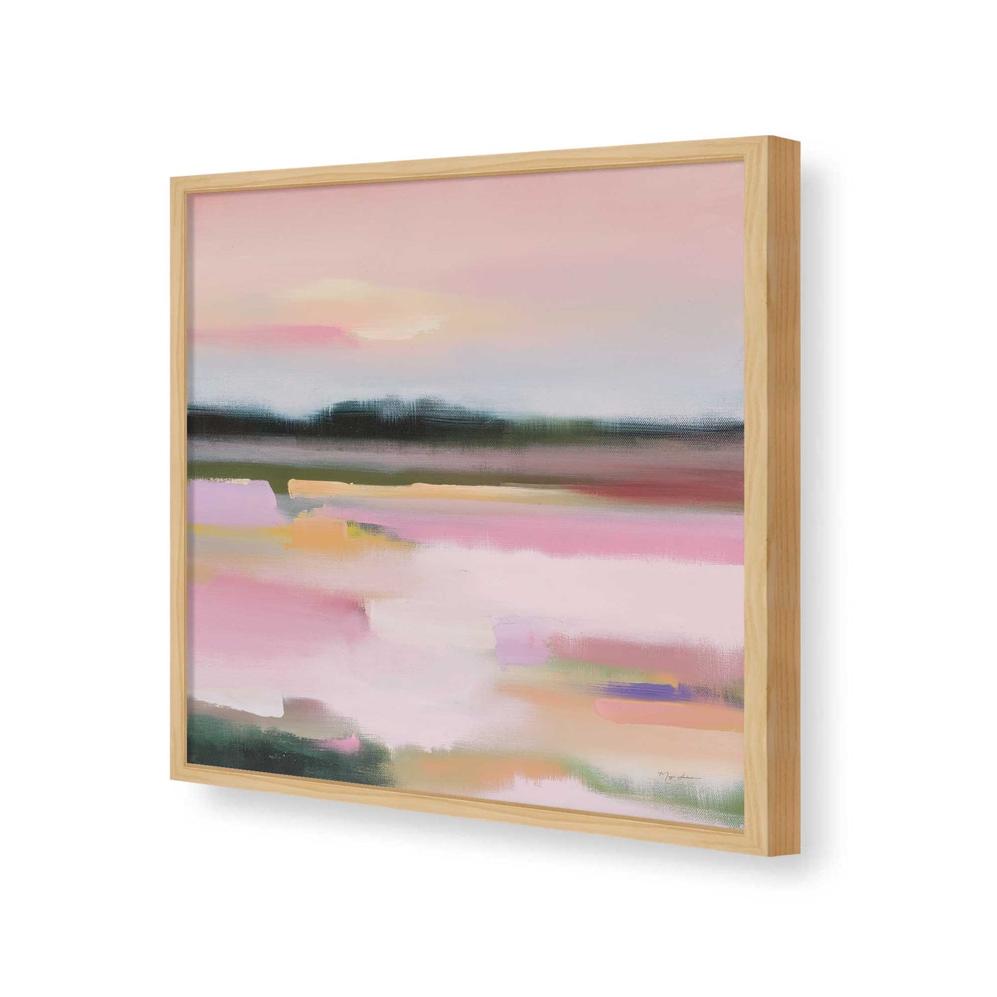 [Color:American Maple], Picture of art in a American Maple frame of the corner
