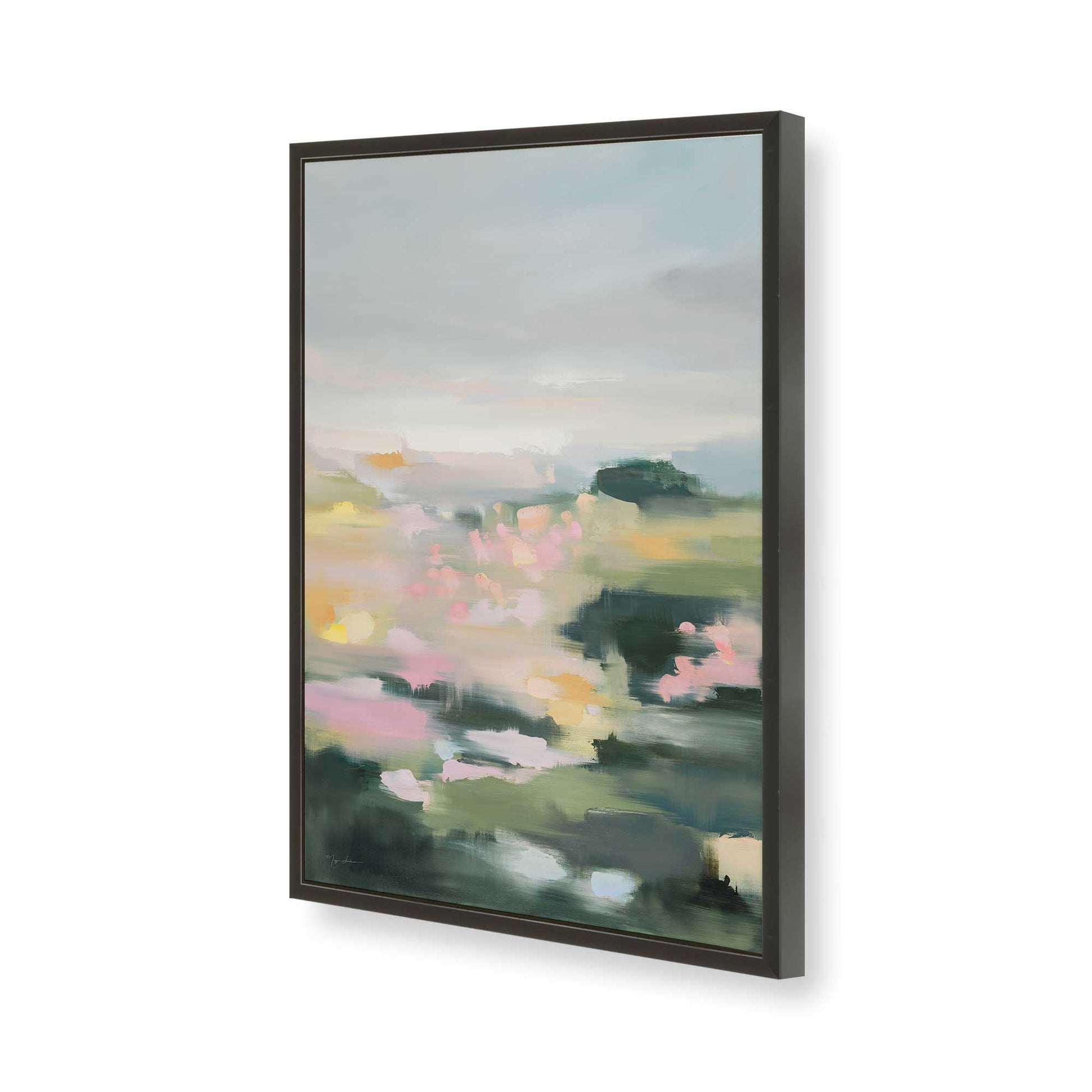 [Color:Satin Black], Picture of art in a Satin Black frame of the corner