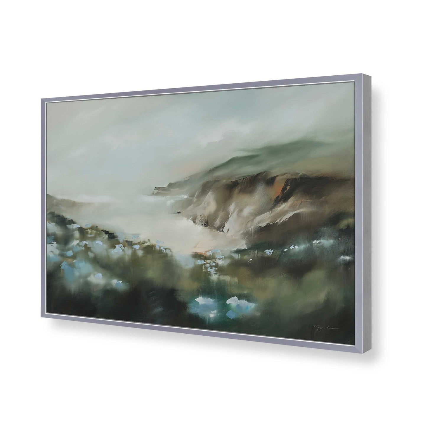 [Color:Polished Chrome], Picture of art in a Polished Chrome frame of the corner