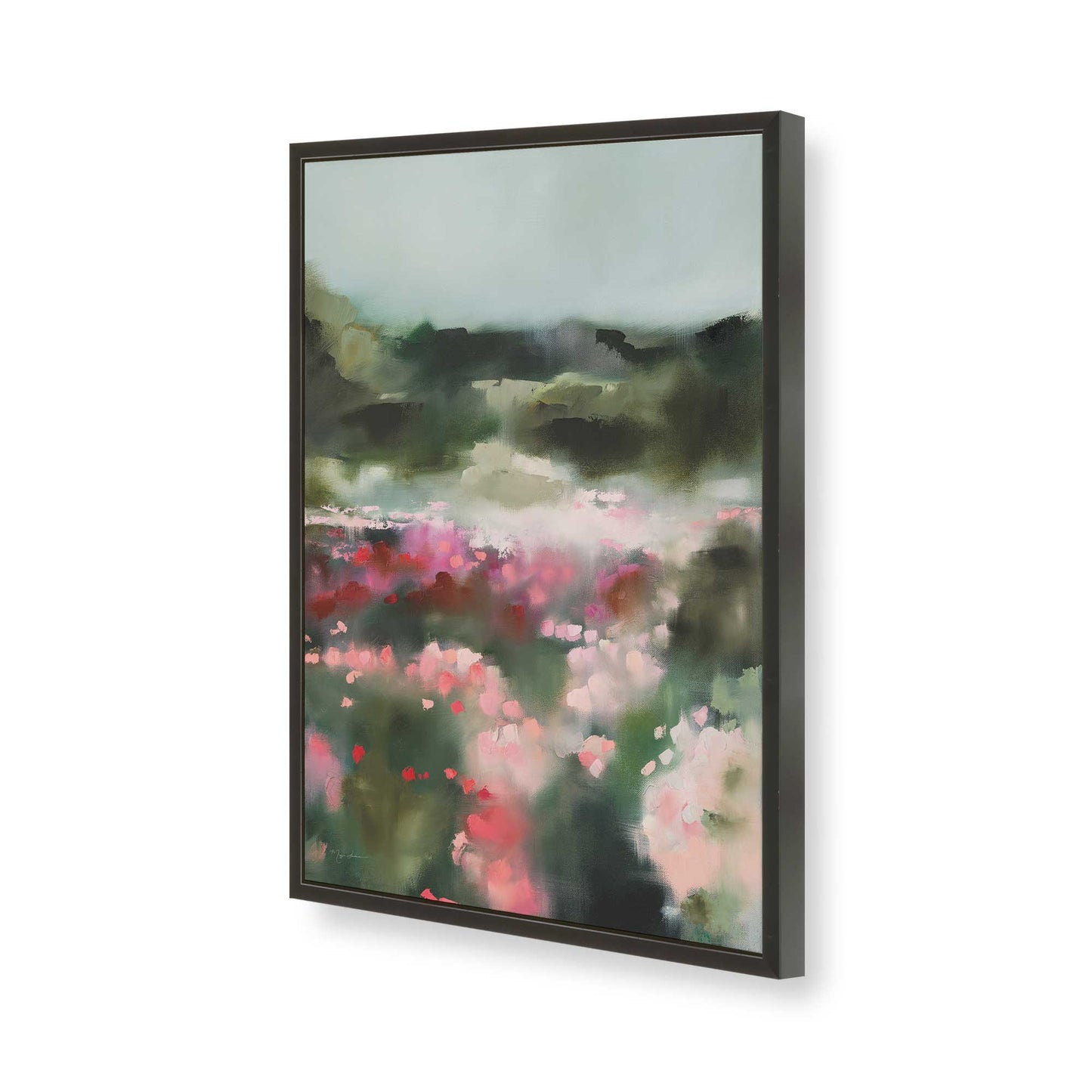 [Color:Satin Black], Picture of art in a Satin Black frame of the corner