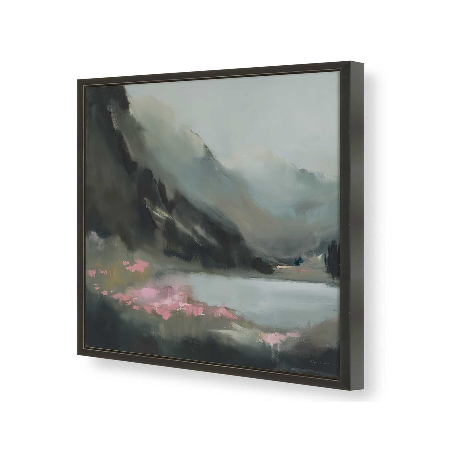 [Color:Satin Black], Picture of art in a Satin Black frame of the corner