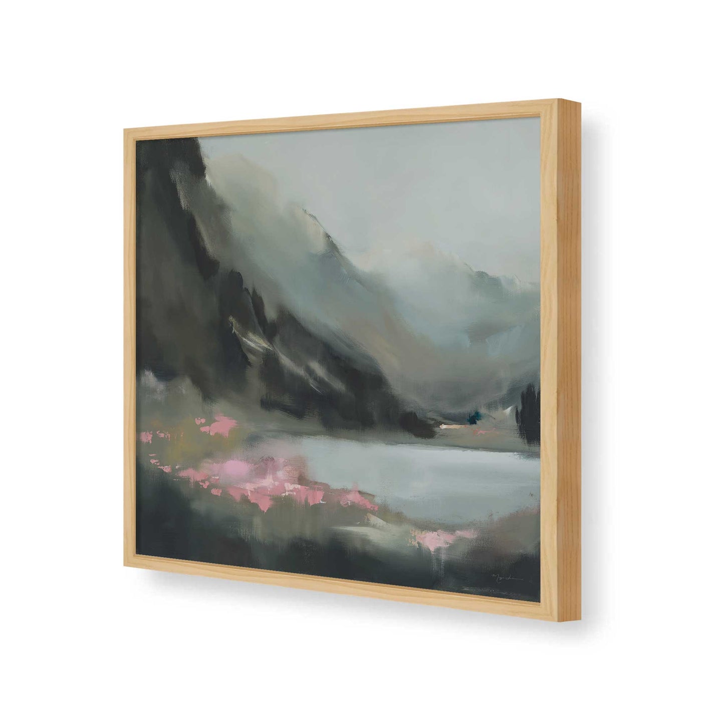 [Color:American Maple], Picture of art in a American Maple frame of the corner