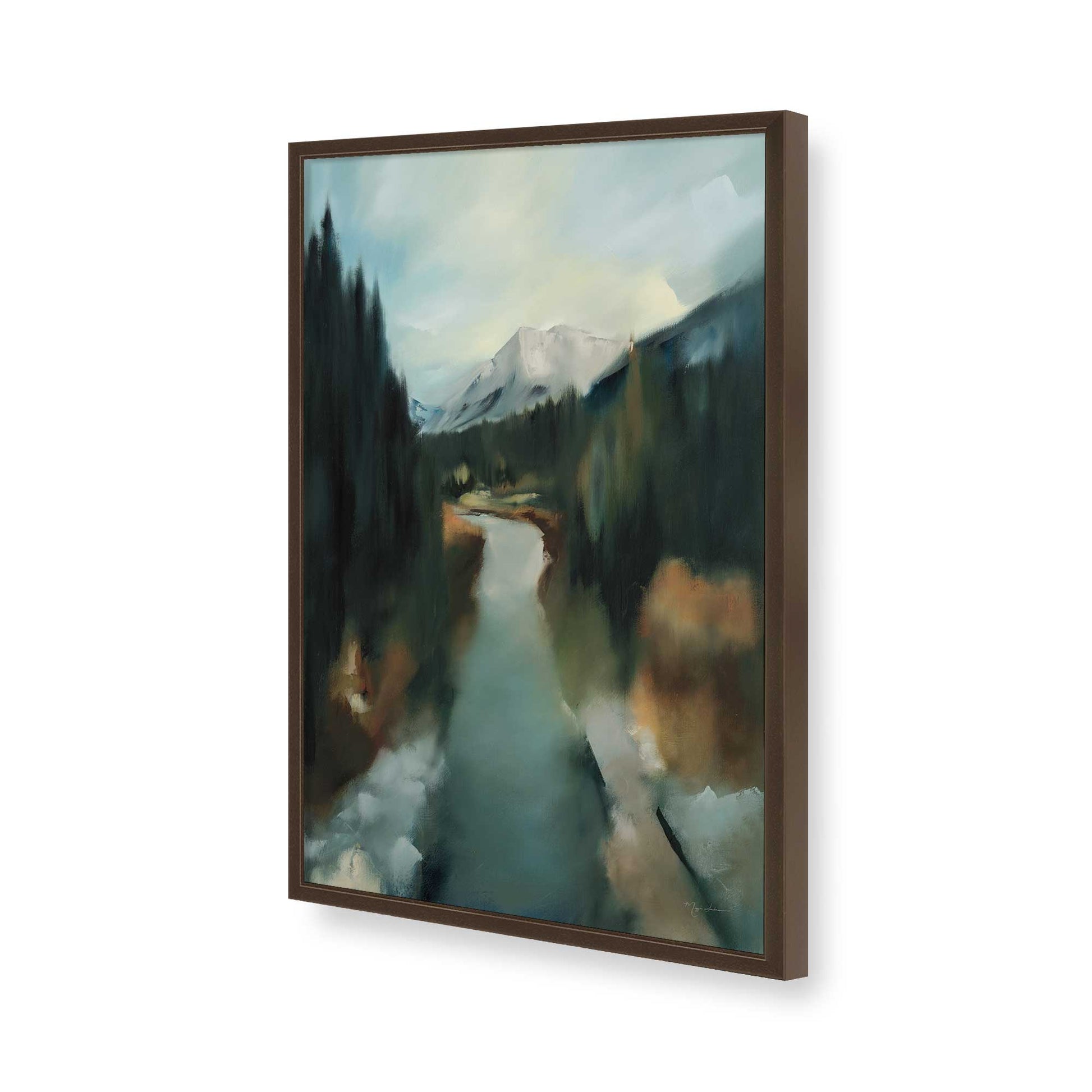[Color:Brown], Picture of art in a Brown frame of the corner