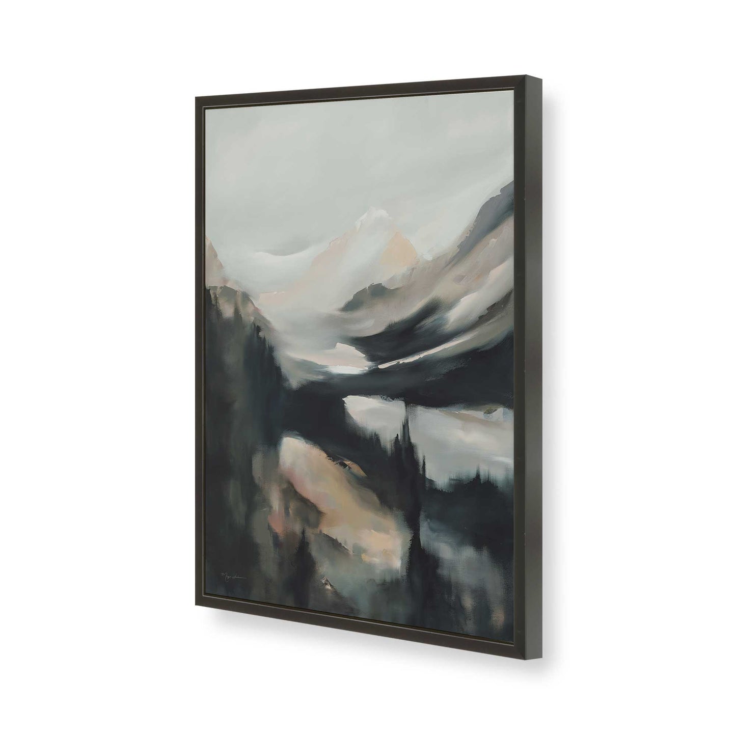 [Color:Satin Black], Picture of art in a Satin Black frame of the corner