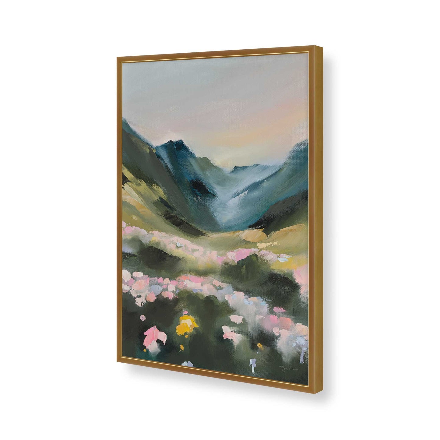 [Color:Polished Gold], Picture of art in a Polished Gold frame of the corner