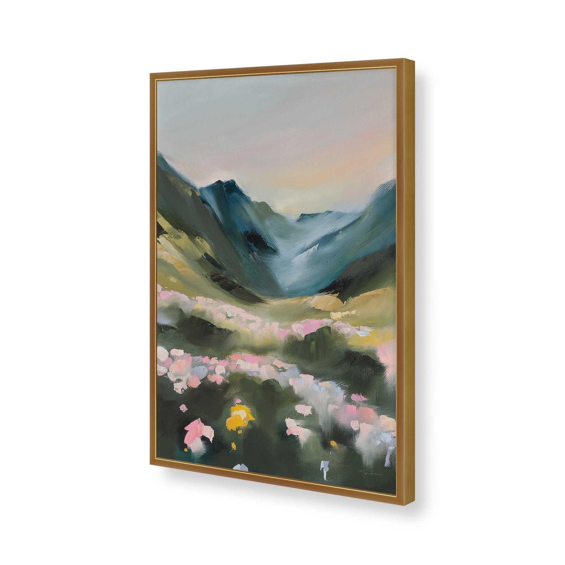 [Color:Polished Gold], Picture of art in a Polished Gold frame of the corner