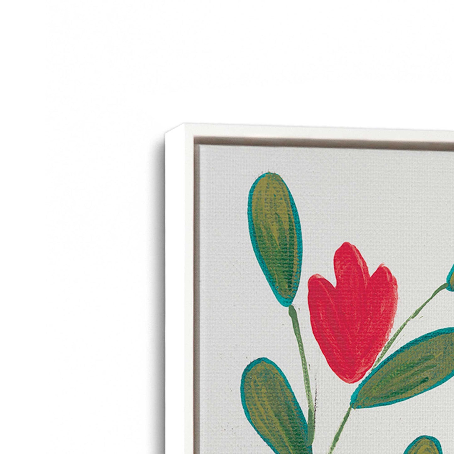 [Color:Opaque White], Picture of art in a White frame at an angle