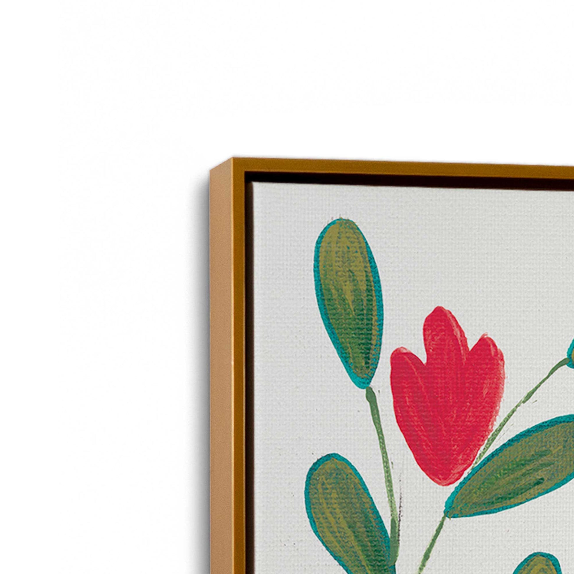 [Color:Polished Gold], Picture of art in a Polished Gold frame at an angle