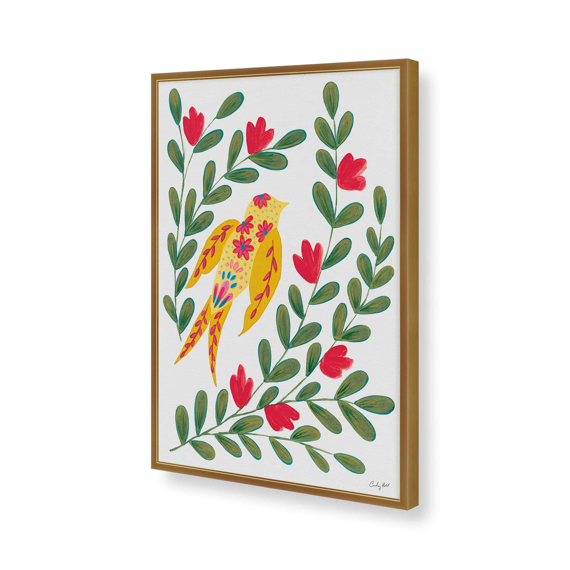 [Color:Polished Gold], Picture of art in a Polished Gold frame of the corner