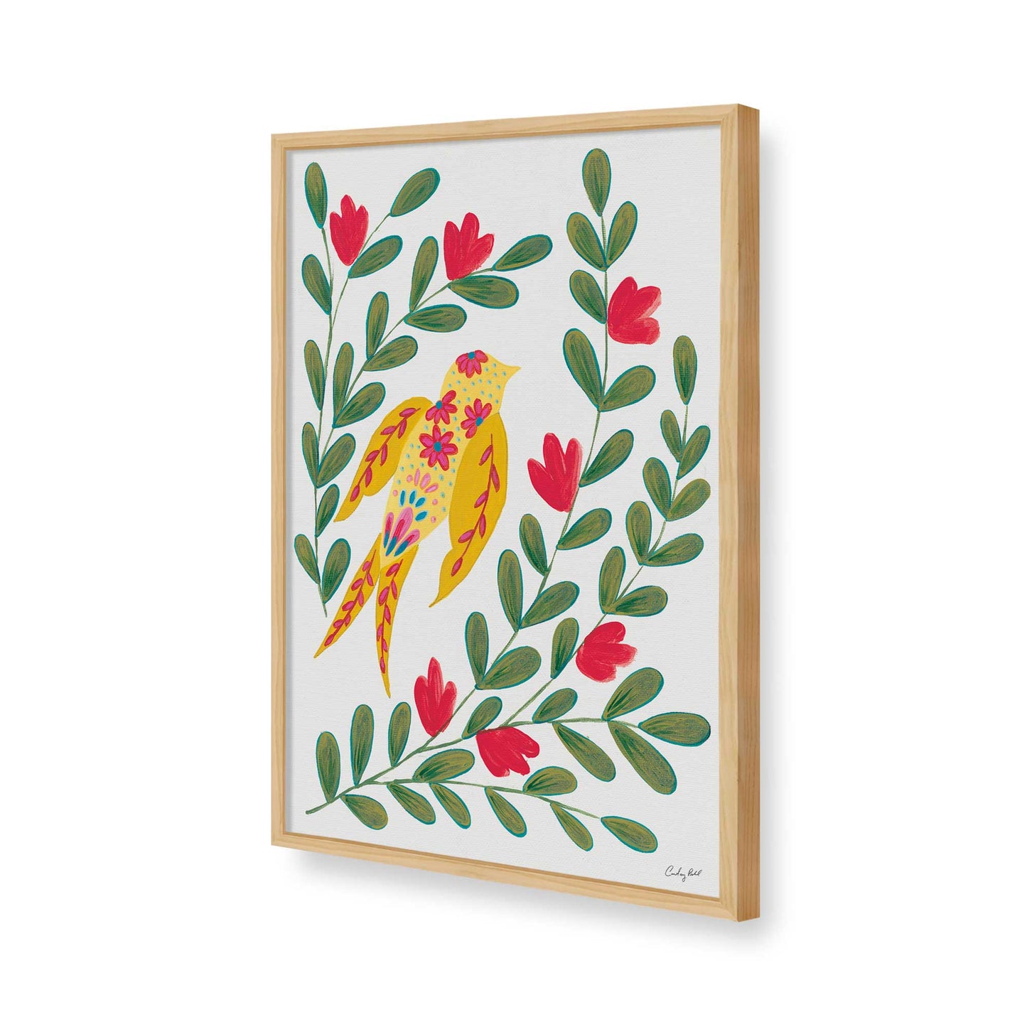 [Color:American Maple], Picture of art in a American Maple frame of the corner