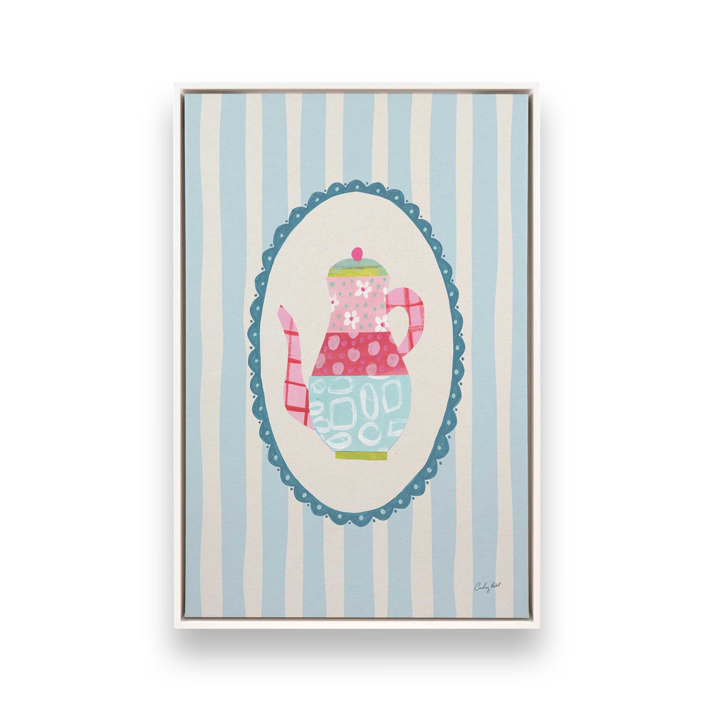 [Color:Opaque White], Picture of art in a White frame
