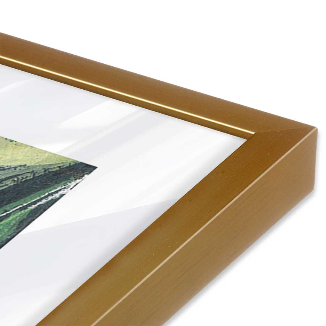 [Color:Polished Gold], Picture of art in a Polished Gold frame at an angle