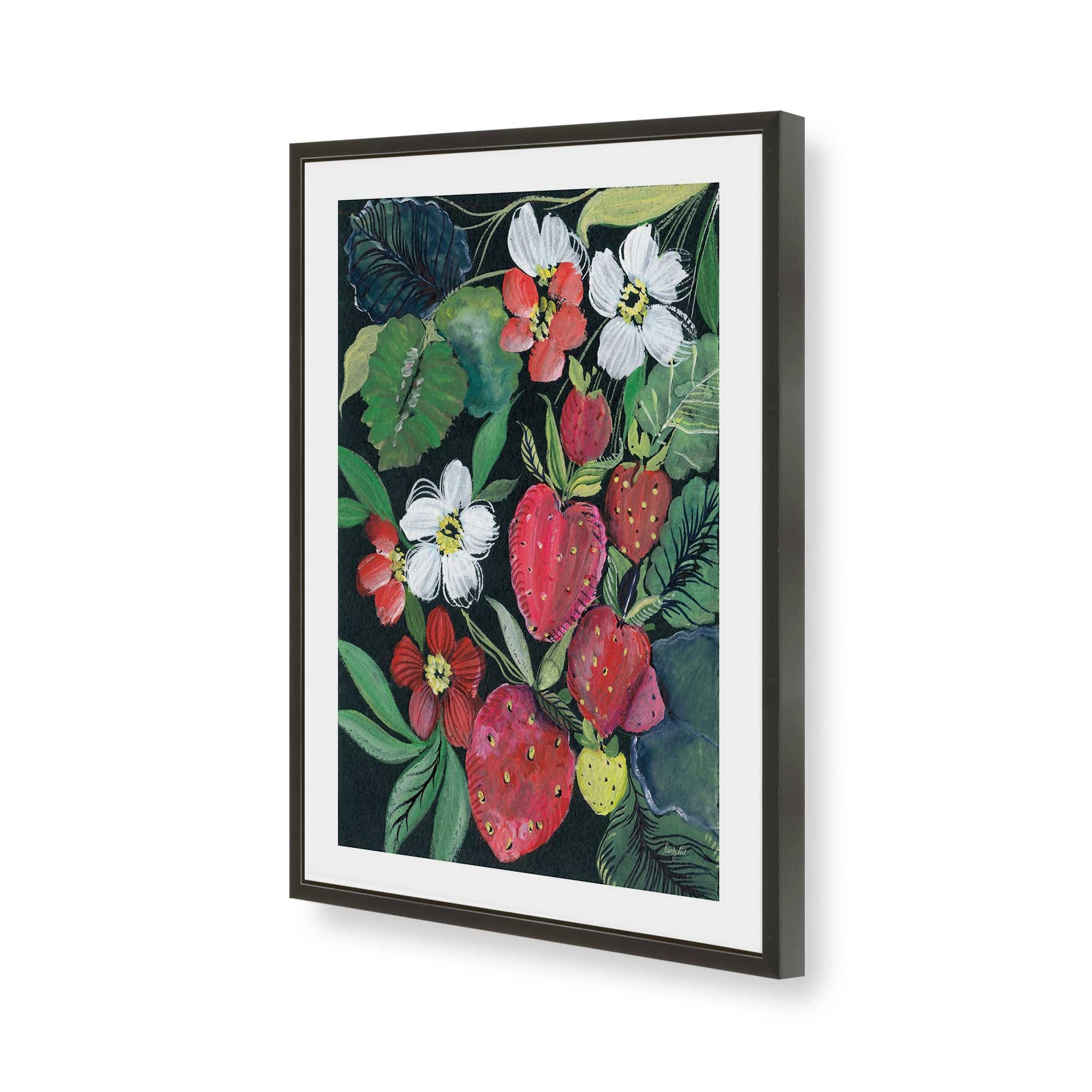 [Color:Satin Black], Picture of art in a Satin Black frame of the corner