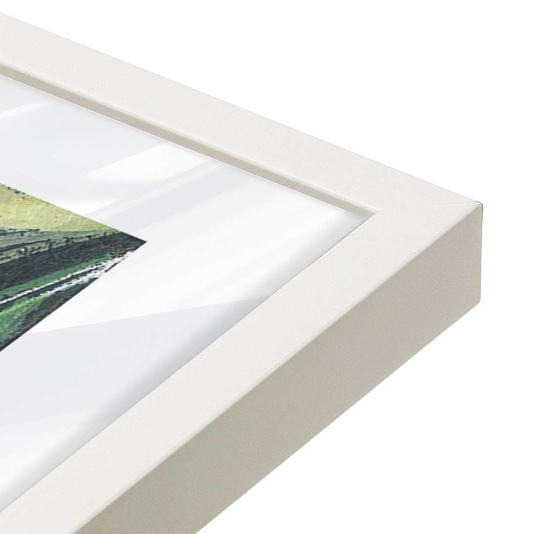 [Color:Opaque White], Picture of art in a Opaque White frame at an angle