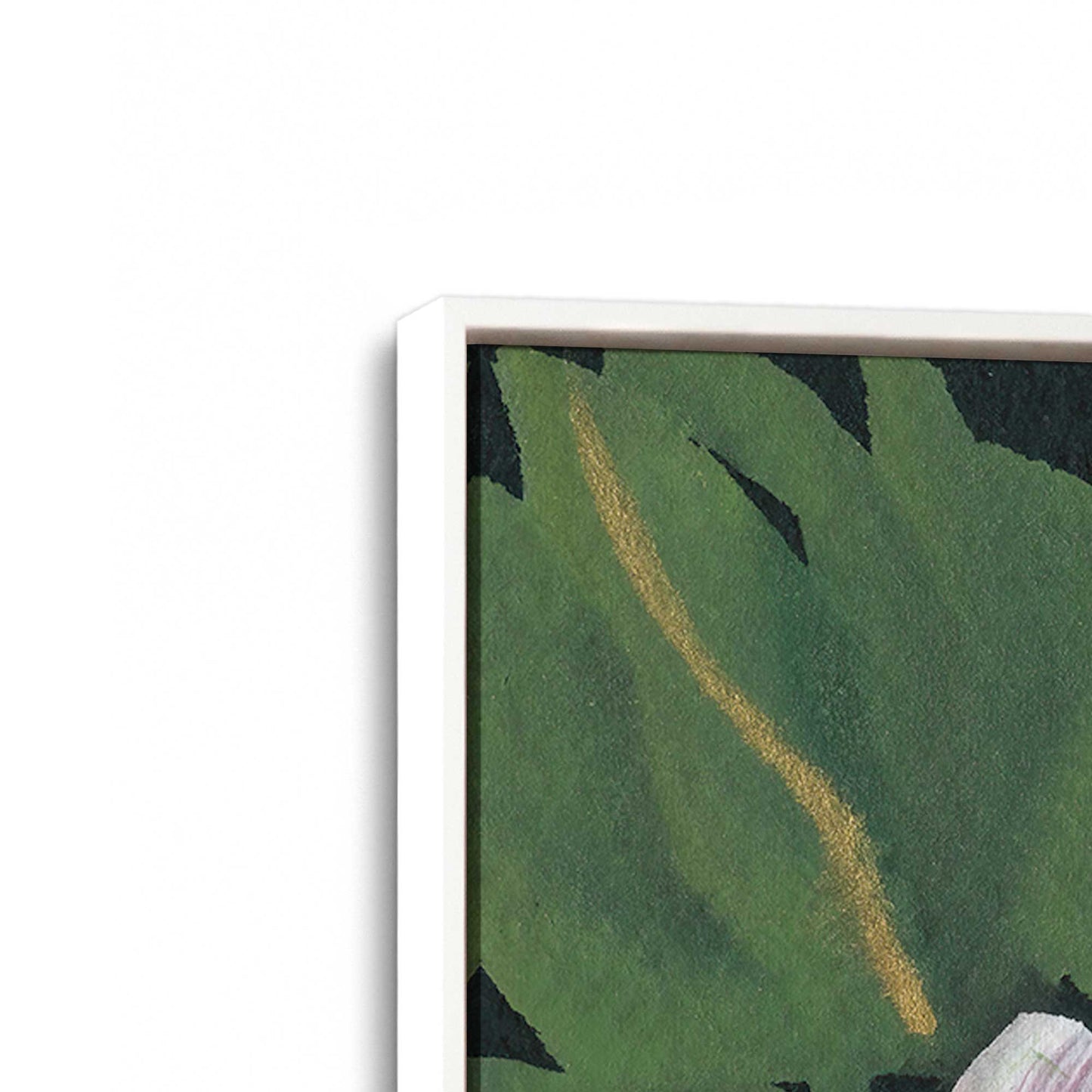 [Color:Opaque White], Picture of art in a White frame at an angle