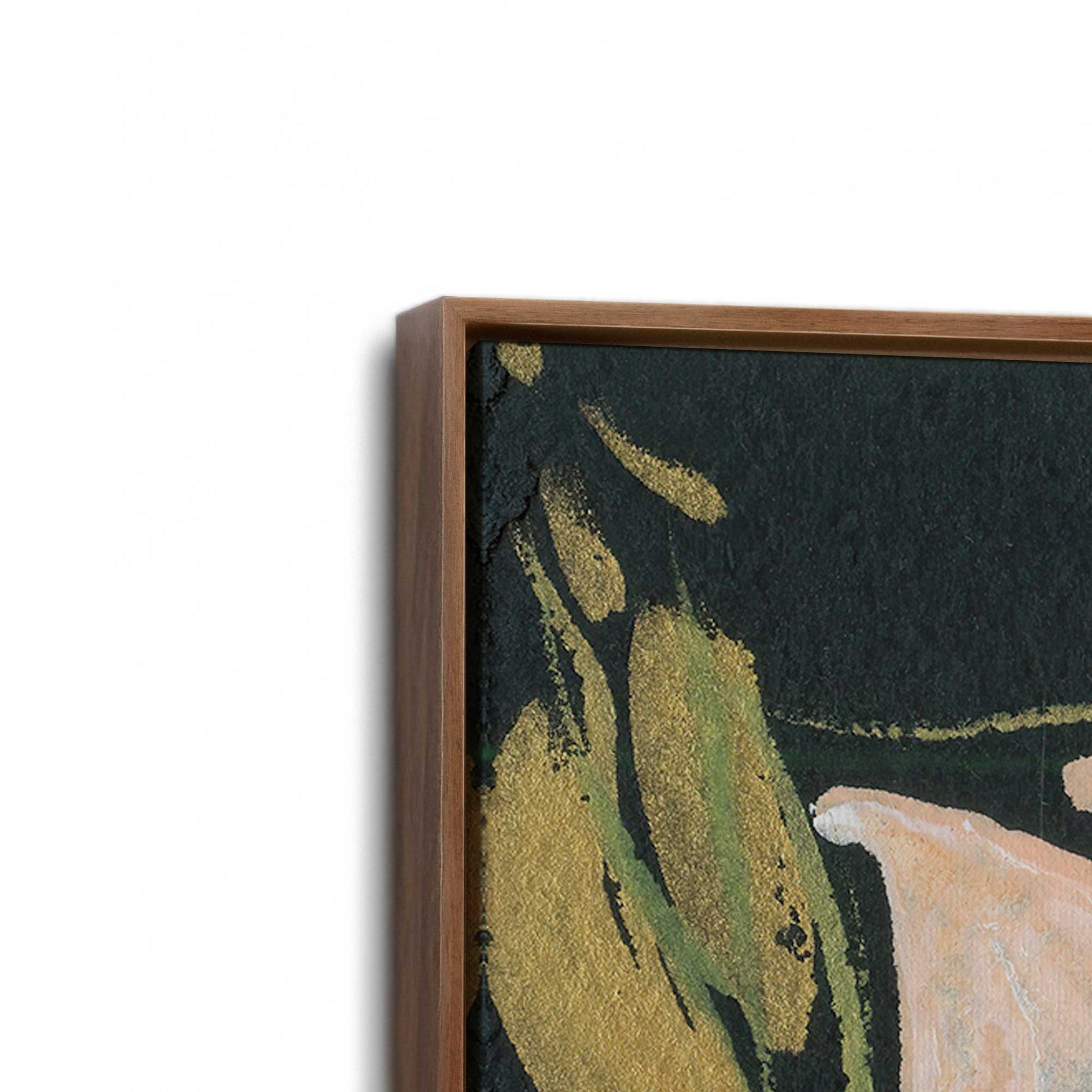 [Color:Walnut], Picture of art in a Walnut frame at an angle