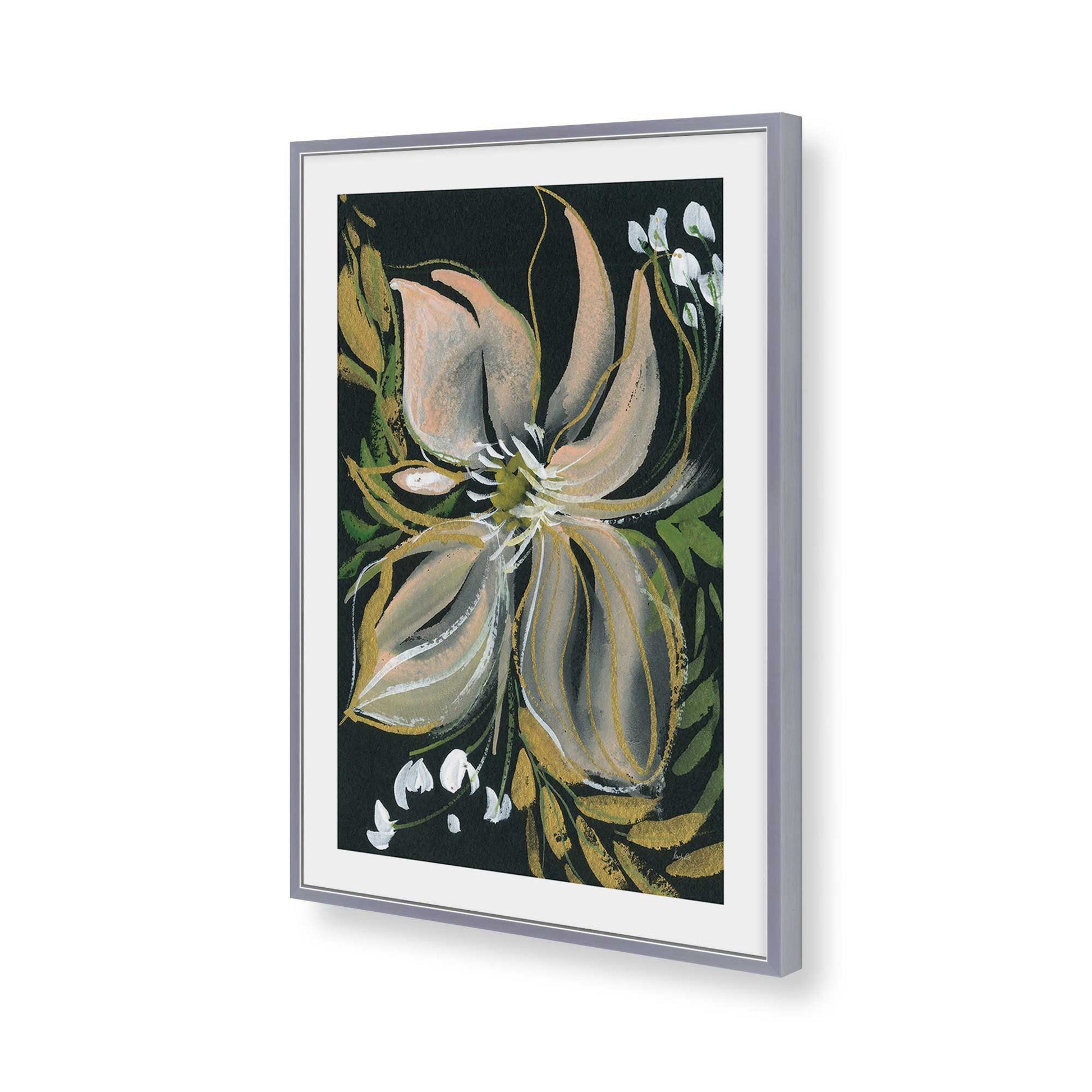 [Color:Polished Chrome], Picture of art in a Polished Chrome frame of the corner