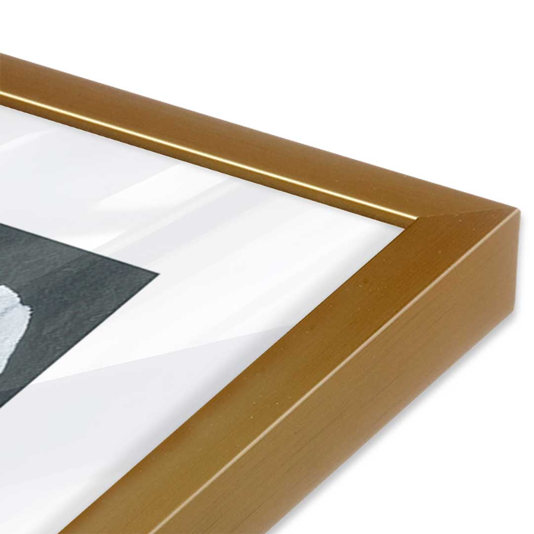 [Color:Polished Gold], Picture of art in a Polished Gold frame at an angle