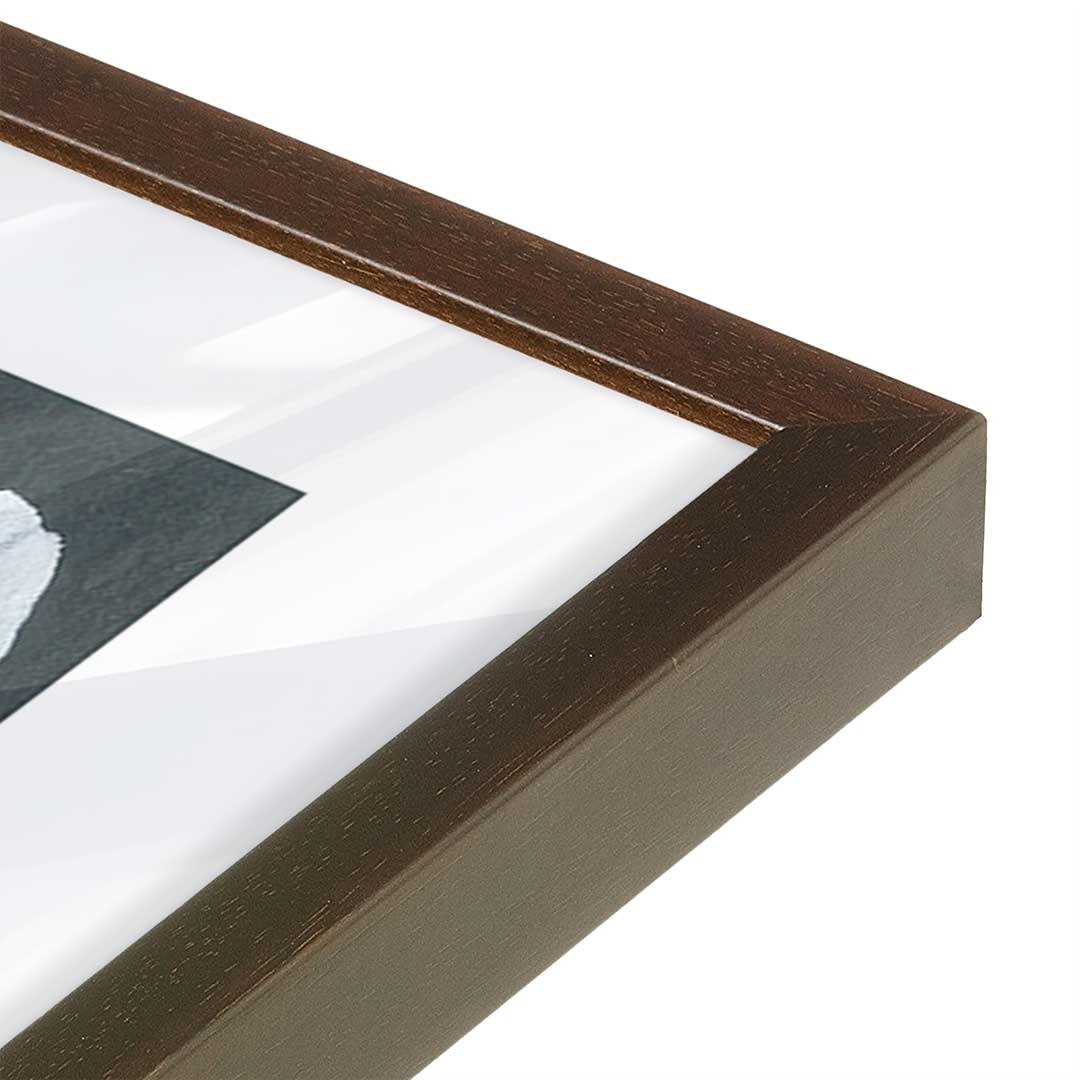 [Color:Brown], Picture of art in a Brown frame at an angle