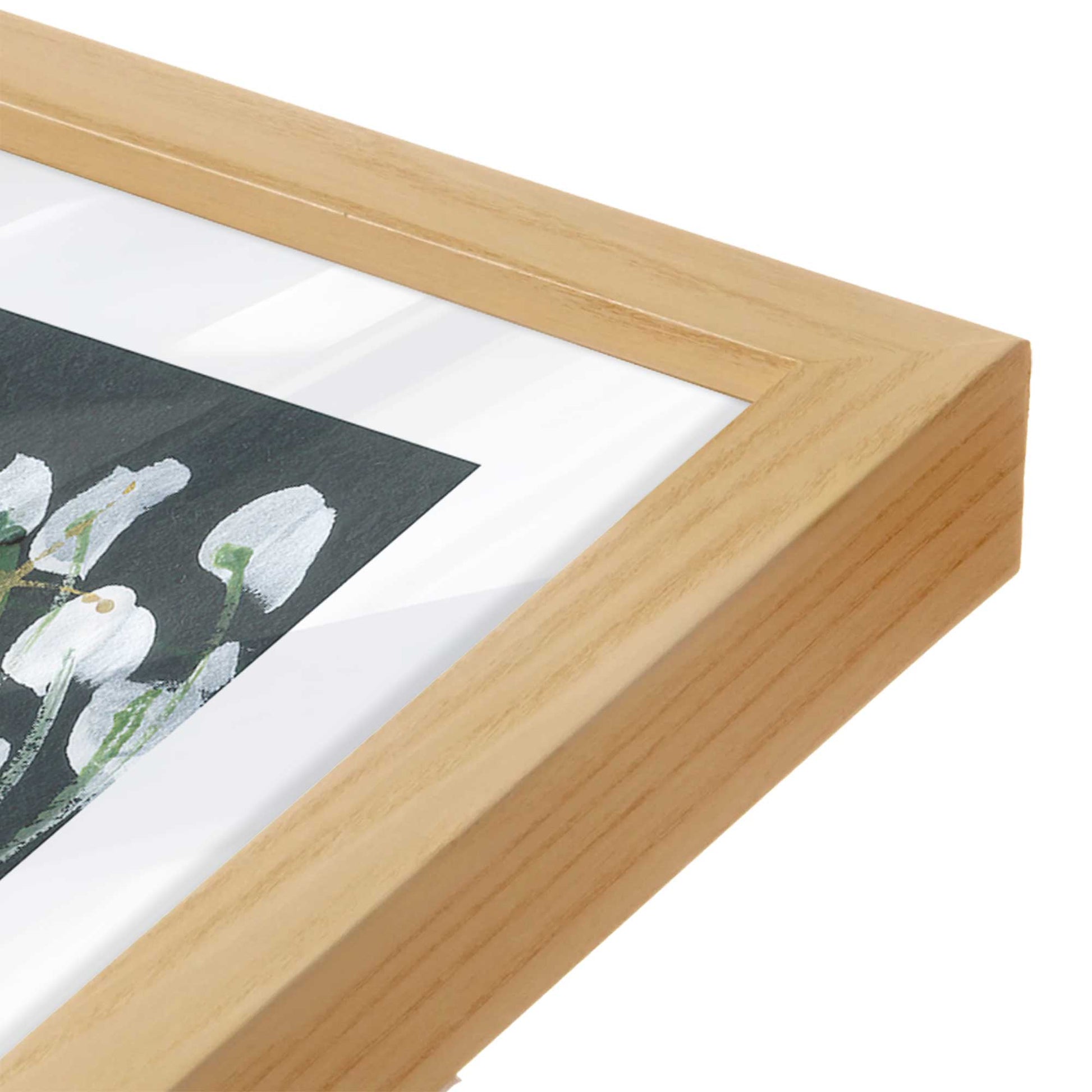 [Color:American Maple], Picture of art in a American Maple frame at an angle