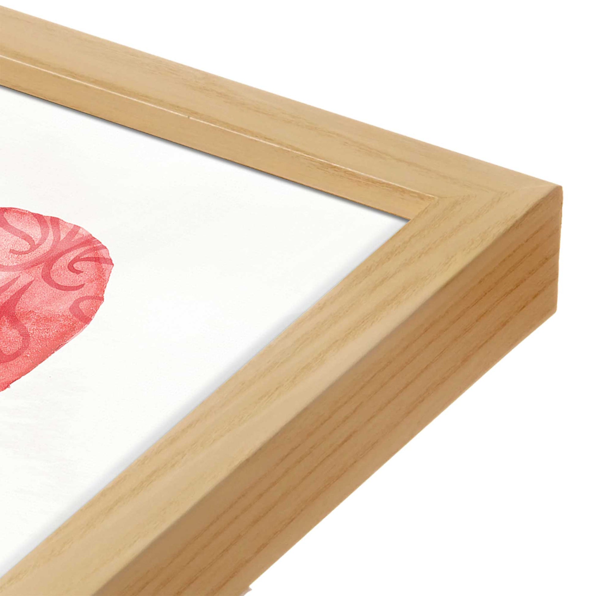 [Color:American Maple], Picture of art in a American Maple frame at an angle