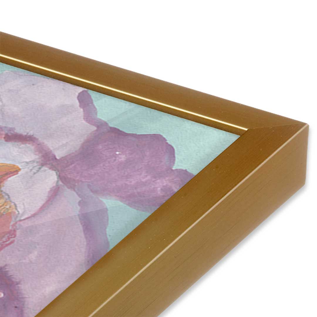 [Color:Polished Gold], Picture of art in a Polished Gold frame at an angle