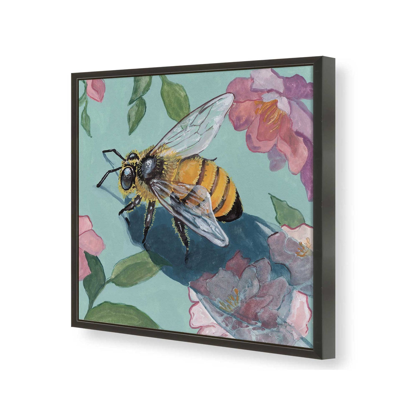 [Color:Satin Black], Picture of art in a Satin Black frame of the corner