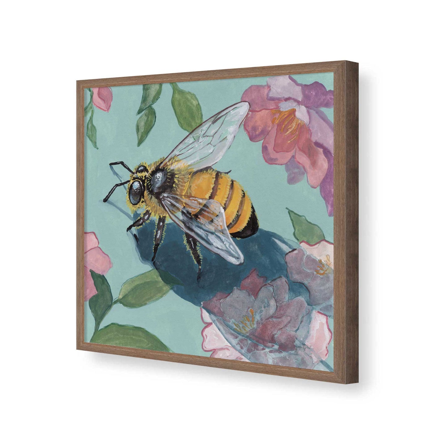 [Color:Walnut], Picture of art in a Walnut frame of the corner