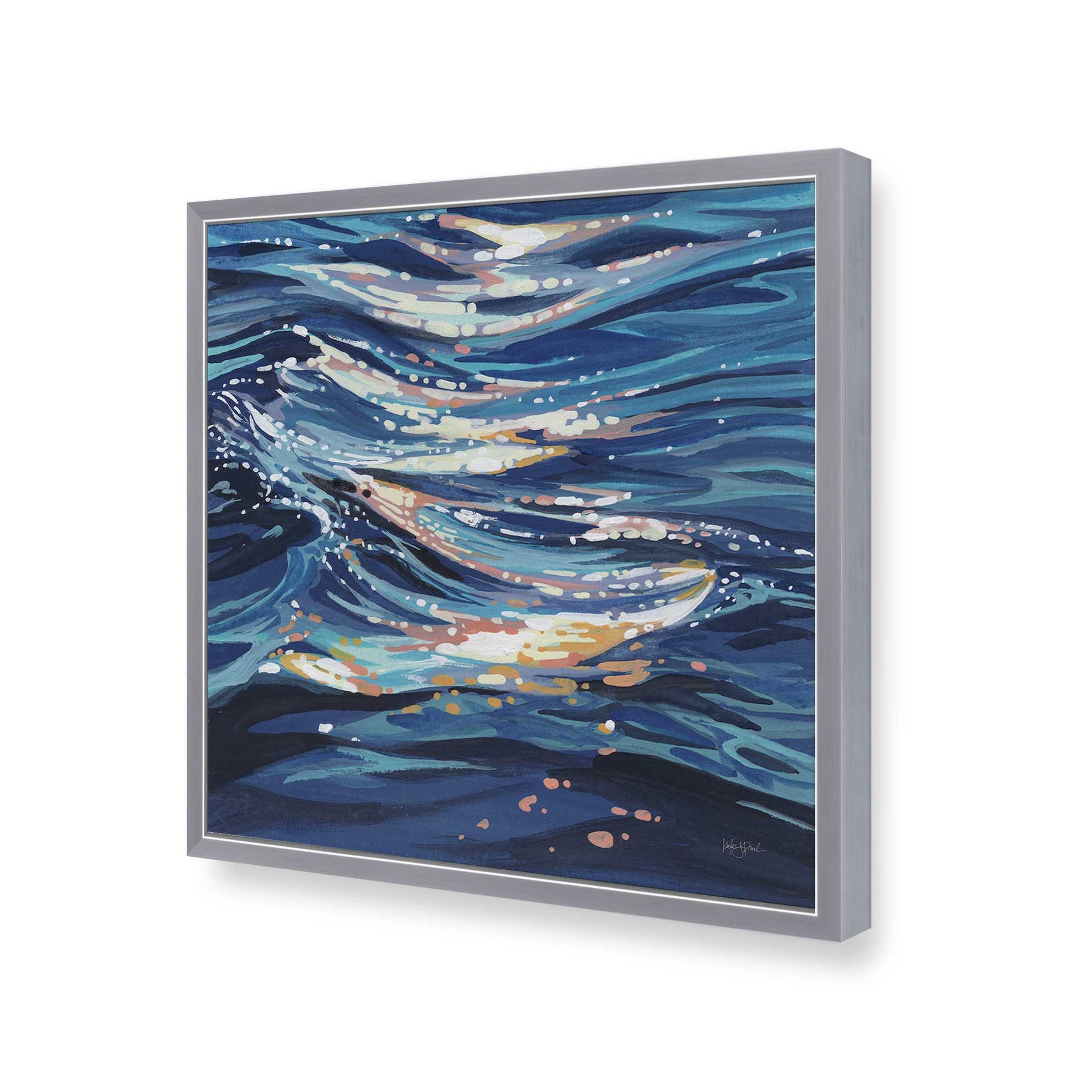 [Color:Polished Chrome], Picture of art in a Polished Chrome frame of the corner