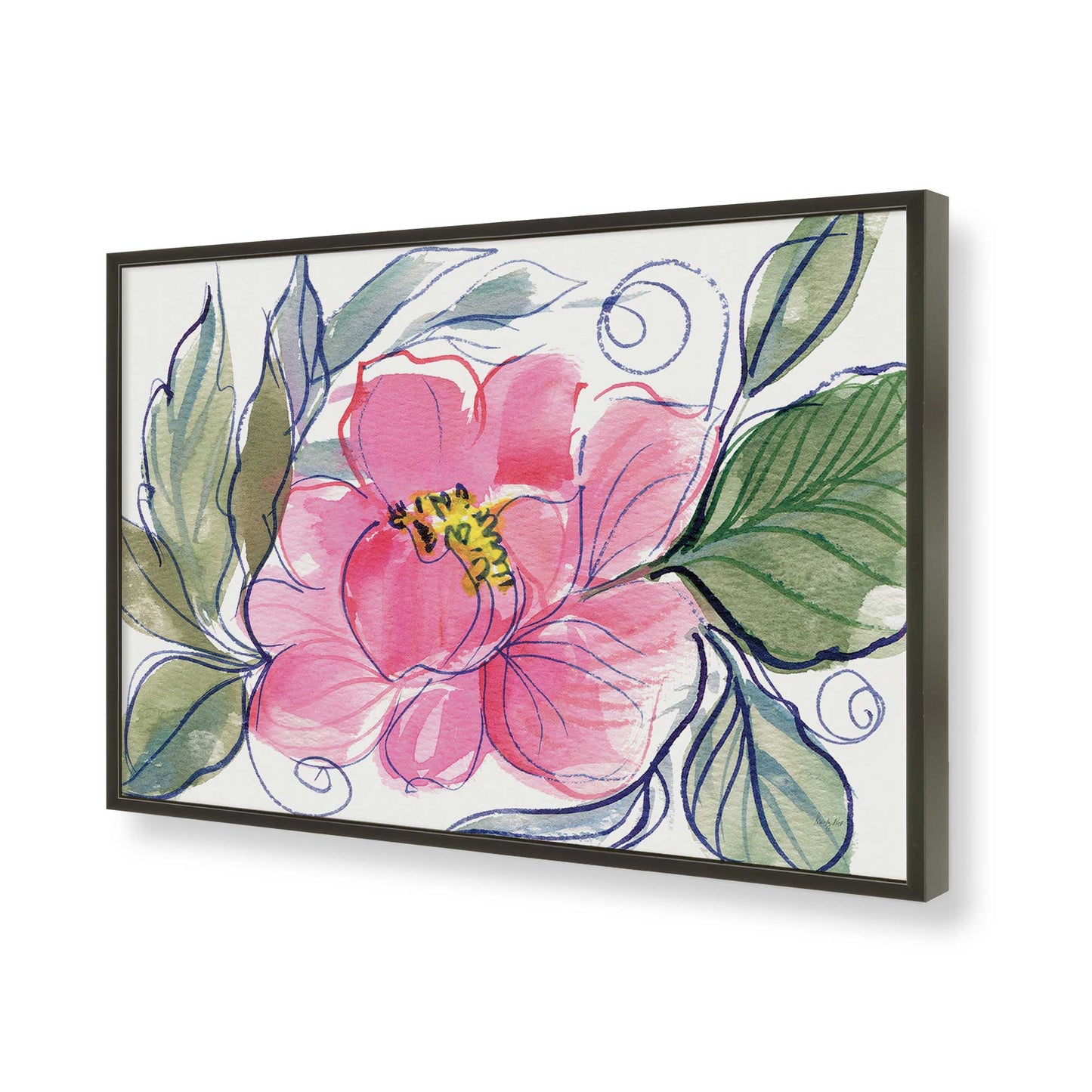 [Color:Satin Black], Picture of art in a Satin Black frame of the corner