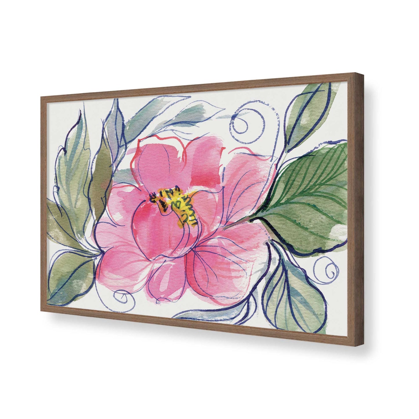 [Color:Walnut], Picture of art in a Walnut frame of the corner