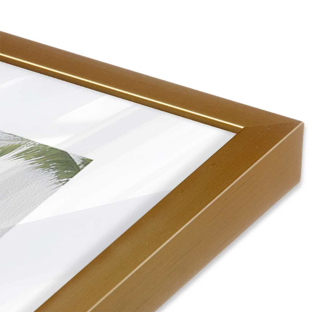 [Color:Polished Gold], Picture of art in a Polished Gold frame at an angle
