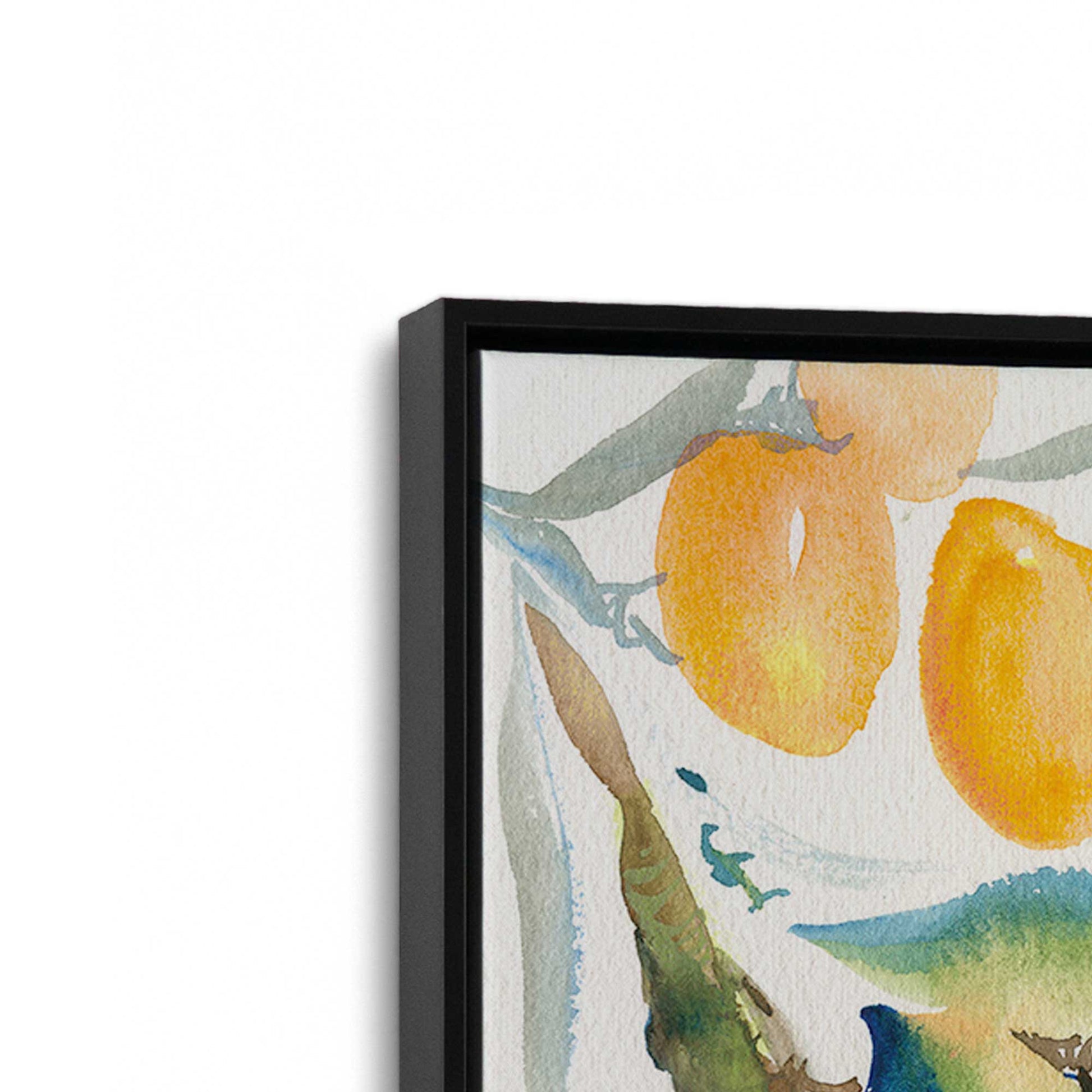 [Color:Satin Black], Picture of art in a Satin Black frame at an angle