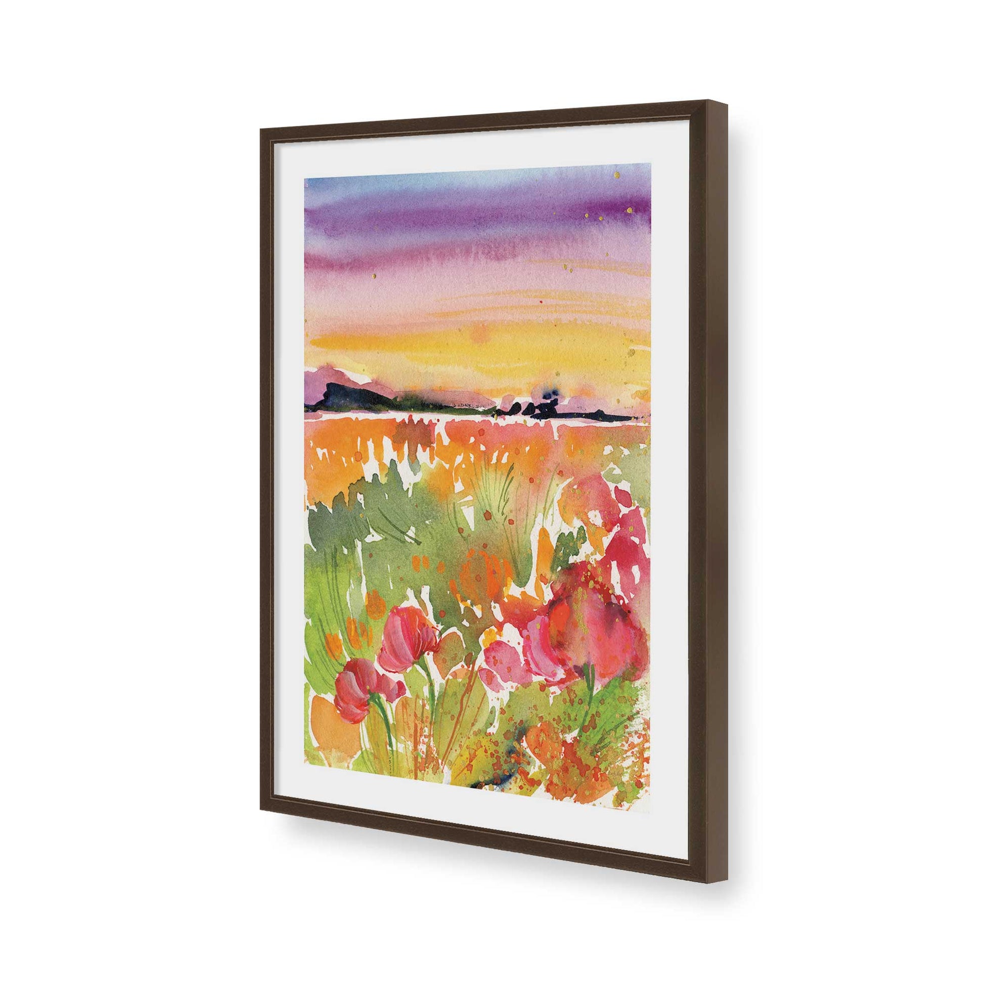 [Color:Brown], Picture of art in a Brown frame of the corner