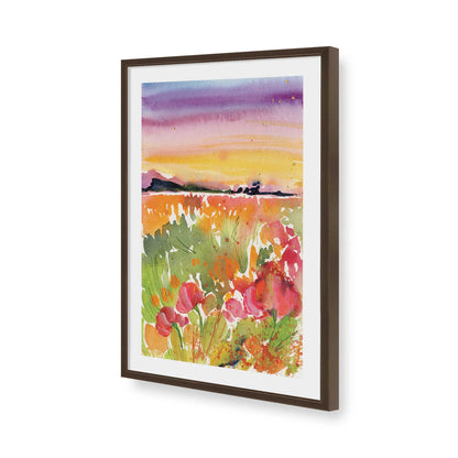 [Color:Brown], Picture of art in a Brown frame of the corner